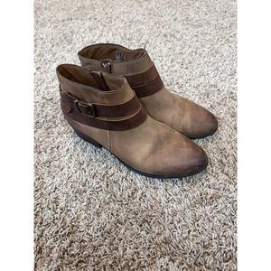 Clarks Collection Ankle Boots Booties Shoes‎ Size 8 Brown Buckle